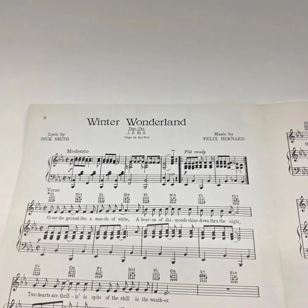 Vintage Winter Wonderland Sheet Music Dick Smith Felix Bernard BVC
